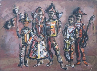 Item #1004 Dancers with Masks. Kenneth Rowell.