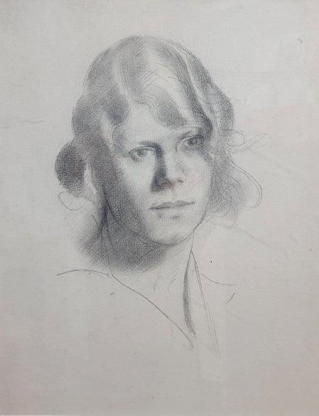 Item #1045 Sketch of Lyndra. Derwent Lees.