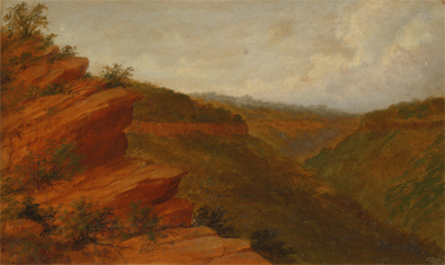 Item #135 Govetts Leap, Blue Mountains 1883. James Howe Carse.