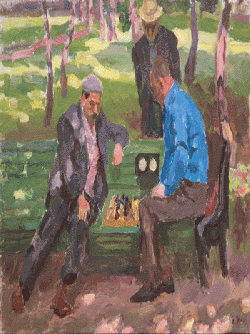 Item #1425 Chess in the Park c1970. Aba Masovich Kor