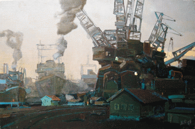 Item #1442 Shipyard, Murmansk, White Sea 1970. Boris Ryauzov.