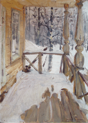 Item #1445 Dacha, Winter. Aleksandr Ivanovich Sokolov.
