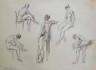 Item #1486 Ballet Studies 1927. Daryl Lindsay.