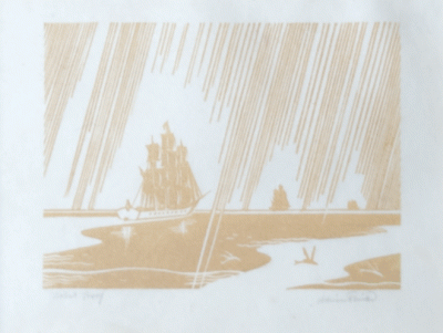 Item #1488 Schooners in Rain. Adrian Feint.