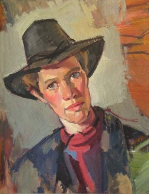 Item #152 Study for Self Portrait 1940. Dora Chapman.