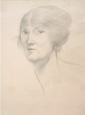 Item #1549 Portrait of Artist's Wife. Derwent Lees.