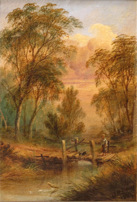 Item #1814 Landscape (pair) 1884. James Howe Carse.