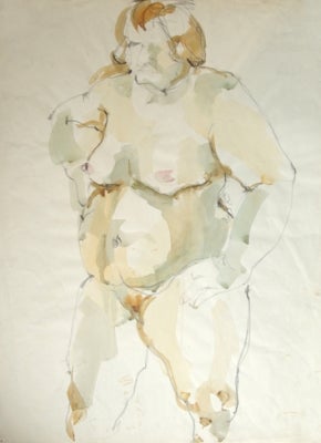 Item #1874 Nude Study, Kokoschka Summer Academy, Salzburg, 1964. Kay Stewart.