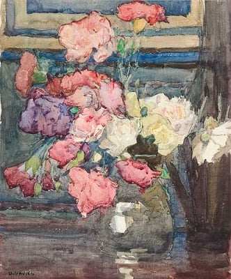 Item #197 Flower Piece - Carnations. David Davies.