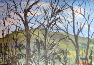 Item #1976 Welsh Hills with Trees. Lucy Boyd.