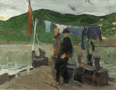 Item #2047 Laundry Day on the Barge 1962. Igor Fadin.