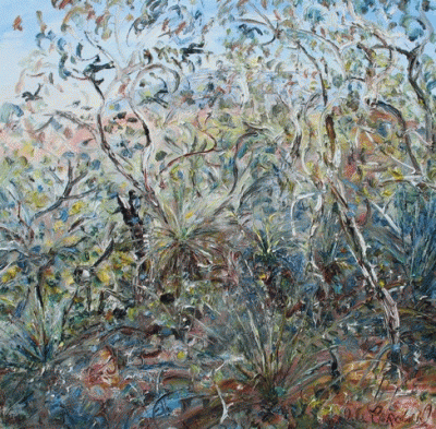 Item #2081 Cockatoos Flying through the Bush. Celia Perceval.