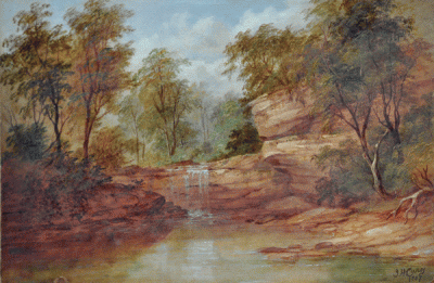 Item #2170 Falls Near Sydney 1887. James Howe Carse.