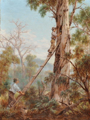 Item #2177 Possum Hunting 1897. James Alfred Turner.