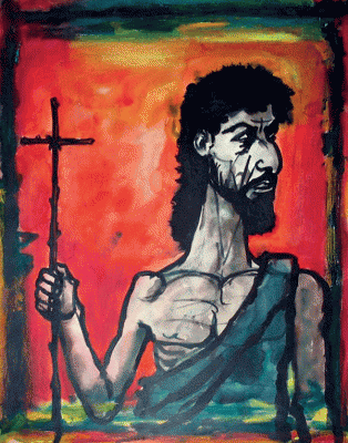 Item #2290 Man with Crucifix 1954. Clifford Bayliss.