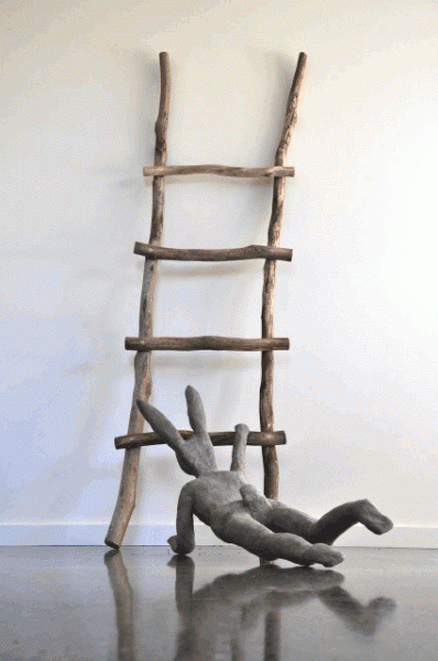 Item #2360 Rabbit with Ladder. Judy Warne.