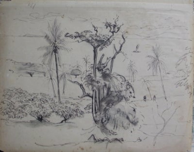 Item #237 Sepik River, Angoram New Guinea 1950-54. William Dobell.