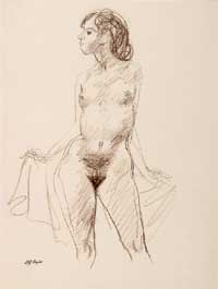 Item #24 Female Nude with Towel. Clifford Bayliss.