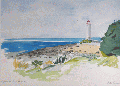 Item #2441 Lighthouse Port Fairy 1980. Peter Brown.