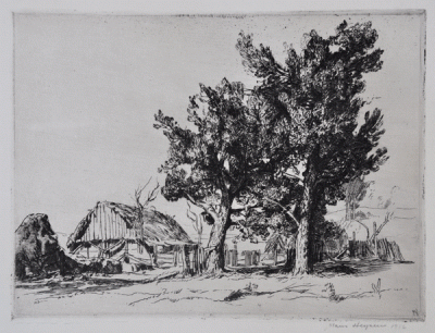 Item #2469 The Farmhouse 1916. Hans Heysen.