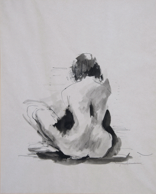 Item #2478 Seated Nude, Back View. Francis Lymburner.