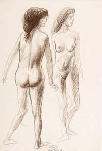 Item #25 Two Female Nudes 1962. Clifford Bayliss.