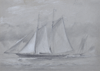 Item #2540 The Prince of Wales Yacht, Aline. Oswald Brierly.