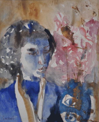 Item #2630 Girl with Flowers. Judy Cassab.