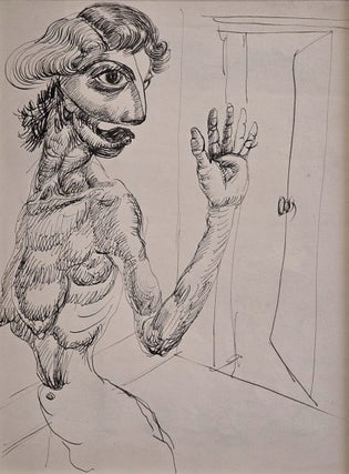 Item #2661 Nude woman with arm raised and open door. Clifford Bayliss