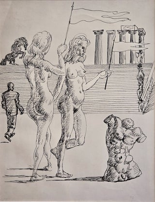 Item #2665 Nude women holding banners. Clifford Bayliss