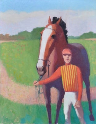 Item #2705 Horse and jockey in orange and yellow. Clifford Bayliss.