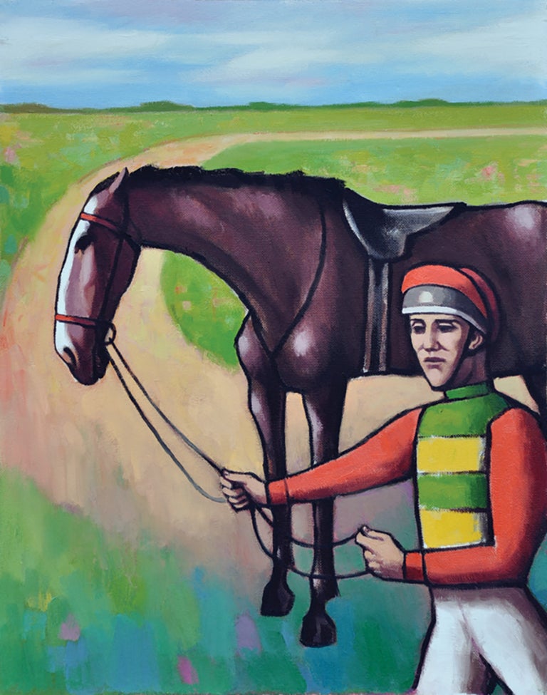 Item #2707 Horse and jockey at the track. Clifford Bayliss.