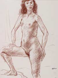Item #28 Standing Female Nude with Hand on Knee. Clifford Bayliss.