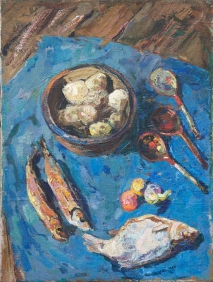 Item #2915 Kitchen Painting 1966. Oleg Petrovich Koren.