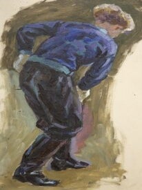 Item #2916 Study, Woman at the Fisheries 1961. Girsu Li
