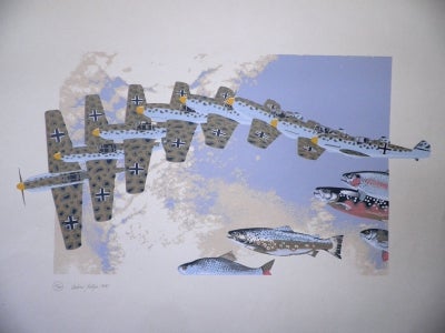 Item #2967 Untitled (Planes and Fish) 1975. Andrew Trollope.