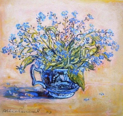 Item #3025 Forget-me-nots in a Blue Cup. Alice Perceval.