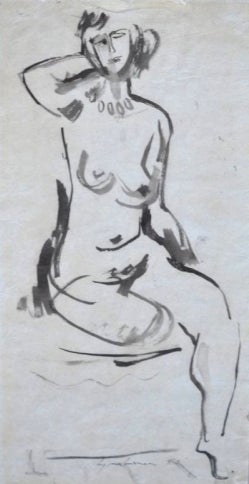 Item #3029 Seated Nude 1950. Francis Lymburner.