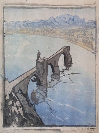 Item #3046 Bridge at Avignon 1922. Mary Howard McClintock
