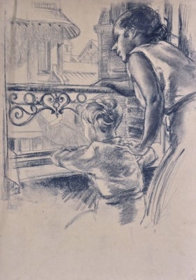 Item #3087 Mother and Child on the Balcony. James A. Grant.