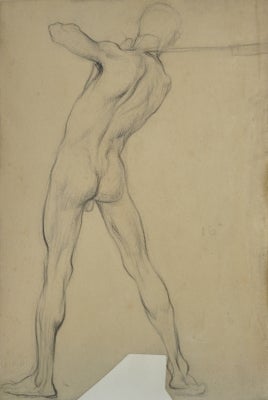 Item #3312 Figure Drawing, Male, Back View. David Ghilchik