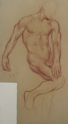 Item #343 Figure Drawing, Male. David Ghilchik.
