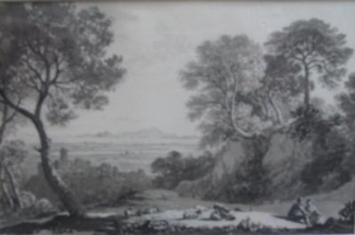 Item #349 Classical Landscape with Figures. John Glover.