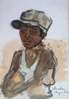 Item #3595 Young Boy, Moratai, August 1945. Joyce Meier.