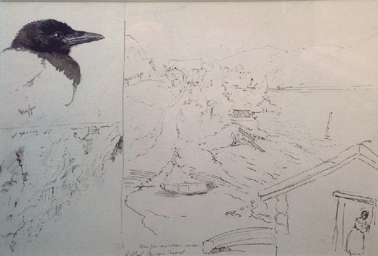 Item #3710 Magpies and Studies, Tinoset, Norway. Alfred William Strutt.