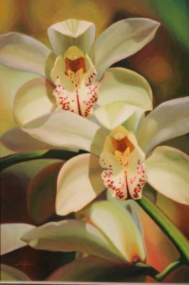 Item #3818 Yellow Cymbidium Orchids. William Sykes.