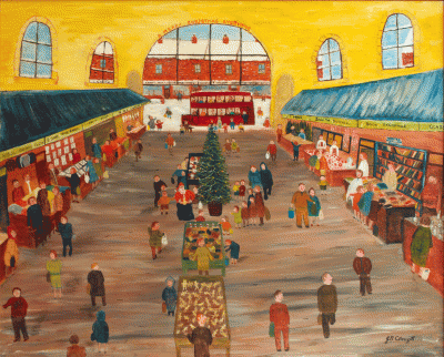 Item #3849 Newcastle Market at Christmas. Brian Cleugh.