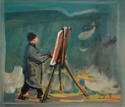 Item #4 Fred Williams Painting at Lysterfield 1960. Ian Armstrong.