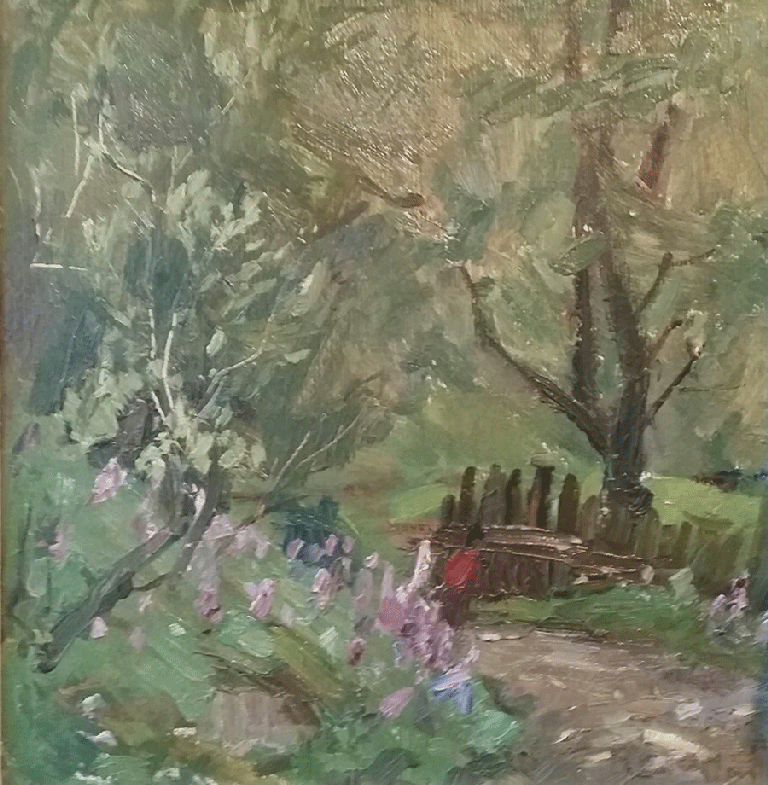 Item #4035 A Walk in the Garden 1960. Irina Kovaleva.