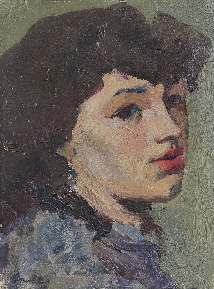 Item #4037 Portrait of a Young Ossetian Woman 1957. Viktor Otiev.